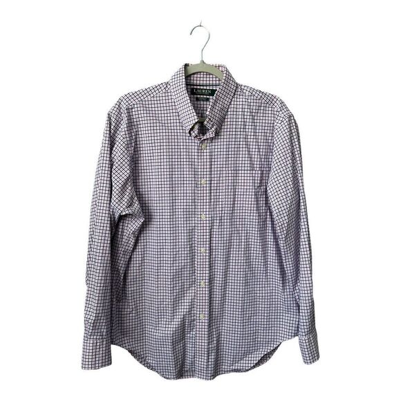 Lauren Ralph Lauren Mens Dress Shirt Classic Fit Non Iron Checked Button Down - Picture 1 of 10